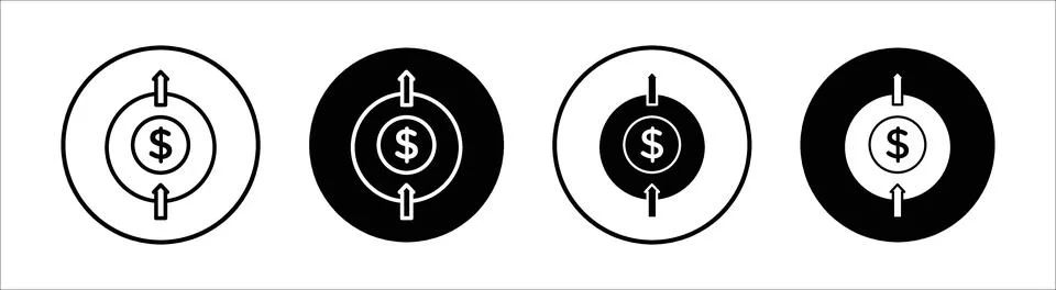Fees Increase flat line icon set. Fees Increase Thin line illustration vector Stock Illustration