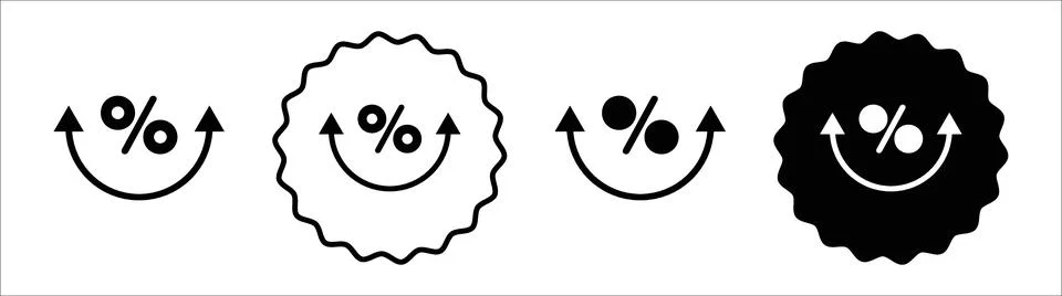 Fees Increase icon symbol set collection. Fees Increase simple vector sign .. Stock Illustration