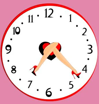 Feet and clock Stock Illustration
