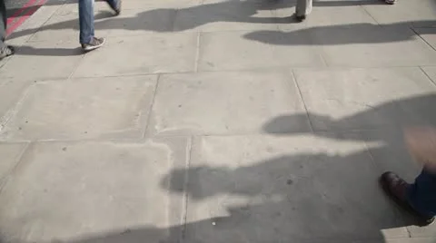 Feet and shadows of Commuters  Stock Footage 21016083