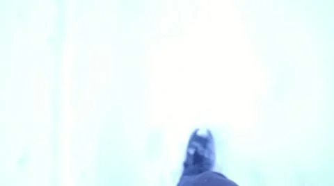 Feet are on the snow Stock Footage 14808489