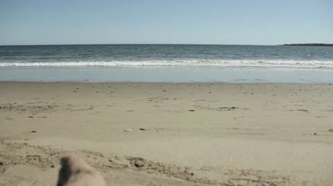 Feet on a Beach Stock Footage 11989842