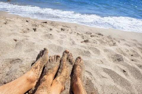 Feet on the beach Stock Photos