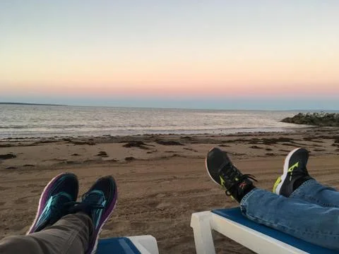 Feet on the beach Foto stock