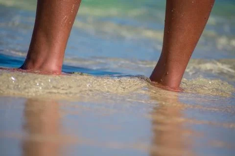 Feet on the beach Foto stock