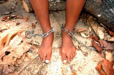 Feet in Chains Stock Photos