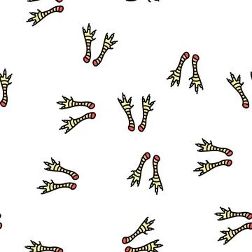 Feet chicken vector seamless pattern Stock Illustration