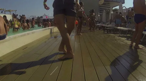 Feet of a dancer near the pool Stock Footage 57924922