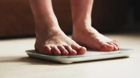Feet on Digital Bathroom Scale Stock Footage 325036227