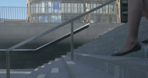 Feet down the stairs 库存影片 64861478