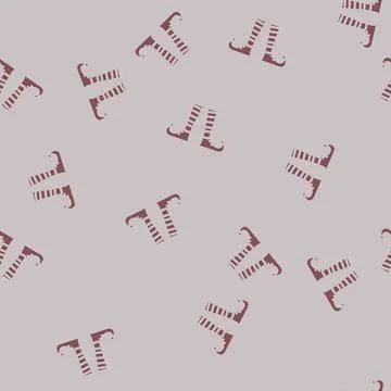 Feet elf cute glyph vector seamless pattern Stock Illustration