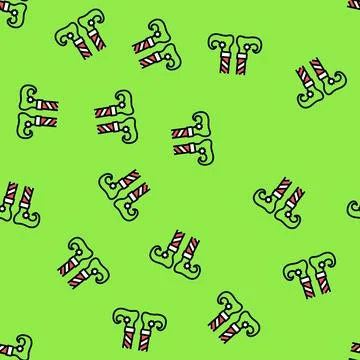 Feet elf cute vector seamless pattern Stock Illustration