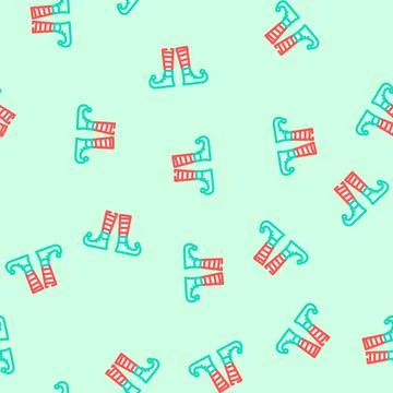 Feet elf cute vector seamless pattern Stock Illustration
