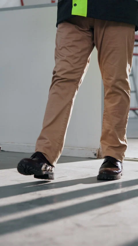 Feet, engineer and walk at site for construction, inspection and safety Stock Footage 342321690