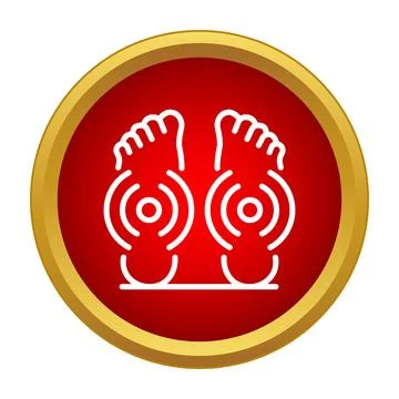 Feet experiencing pain icon representing health problems Stock Illustration