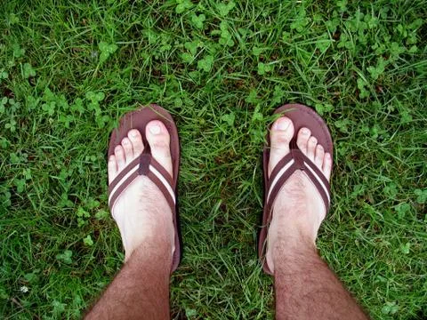 Feet in grass Stock Photos