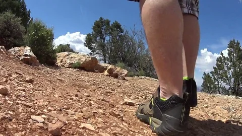 Feet hiking on trail Stock Footage 71089031