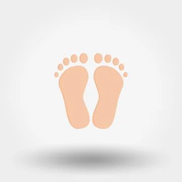 Feet. Icon. Vector. Flat. Stock Illustration