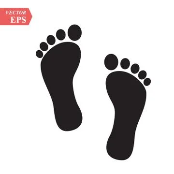 Feet icon vector , stock vector illustration flat design style Stock Illustration
