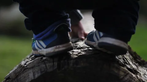 Feet on Log Stock Footage 46722164