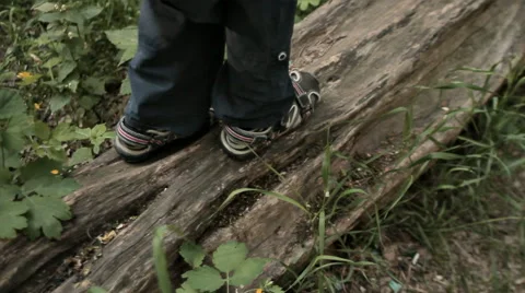 FEET ON THE LOG Stock Footage 68755600