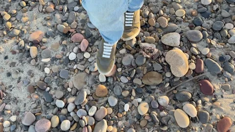 Feet of man walking Stock Footage 261672376