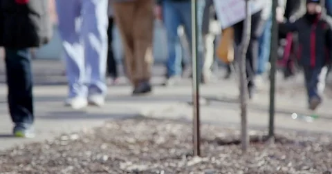 Feet marching during a protest in Denver, CO Stock-Footage 84955489