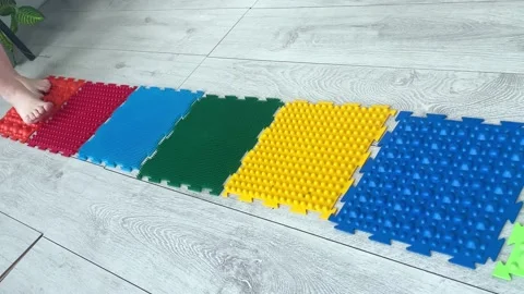 Feet Massage Using Trigger Point Spiky Stock Footage 176009342