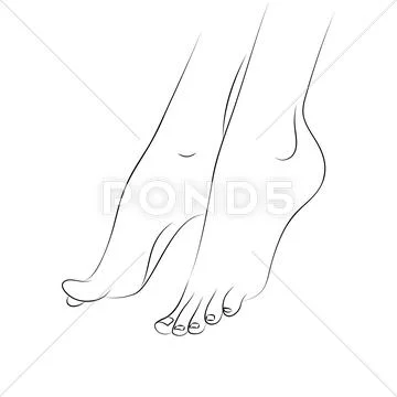 Feet Outline. Pedicure Concept
