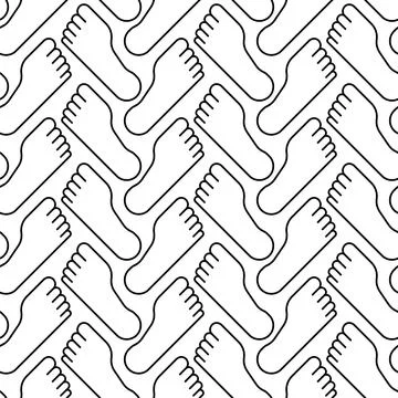 Feet pattern seamless. legs background. footprints texture Stock Illustration