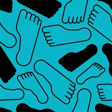 Feet pattern seamless. legs background. footprints texture Stock Illustration