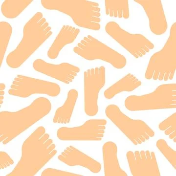Feet pattern seamless. legs background. footprints texture Stock Illustration