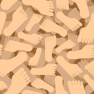 Feet pattern seamless. legs background. footprints texture Stock Illustration