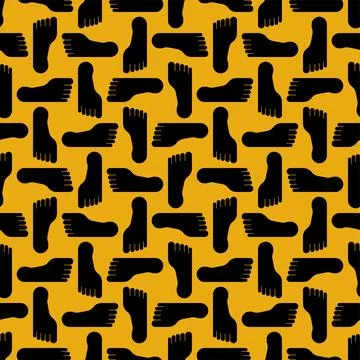 Feet pattern seamless. legs background. footprints texture Stock Illustration