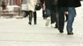 Feet of people going on the sidewalk HD Footage