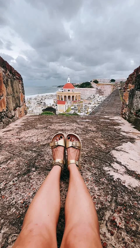 Feet, point of view, cityscape Stock Footage 227402489