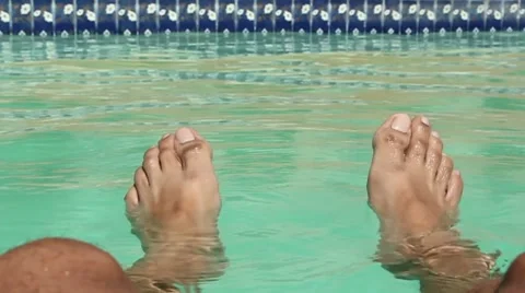 Feet in Pool Stock Footage 8777268