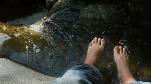 Feet in a river Stock Footage 8727158