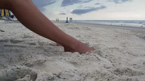 Feet in the sand on beach Video stock 42234607