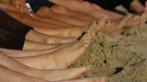 Feet in the sand Stock Footage 62345235