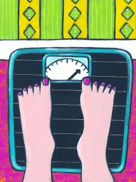 Feet on a Scale Stock Illustration