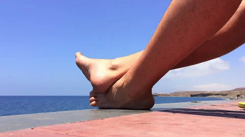 Feet at sea Stock Footage 50580048