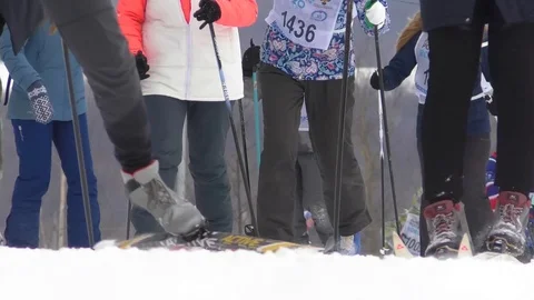 Feet on skis Stock Footage 124744557