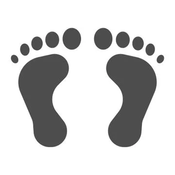 Feet solid icon, human body concept, bare foot print sign on white background イラスト素材