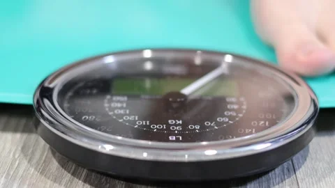 Feet stepping on weight scale. San Francisco CA USA June 5 2026 Stock Footage 336296039