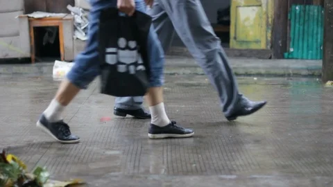 Feet on the Street  Stock Footage 120733155