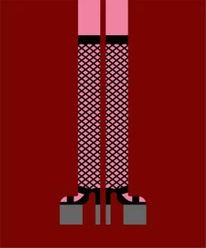 Feet stripper isolated. Dancer striptease legs. Vector Stock Illustration