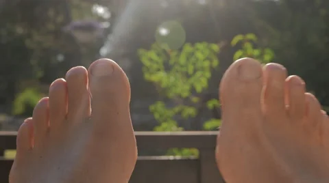 Feet Up On Table, Close-up Stock Footage 53872259