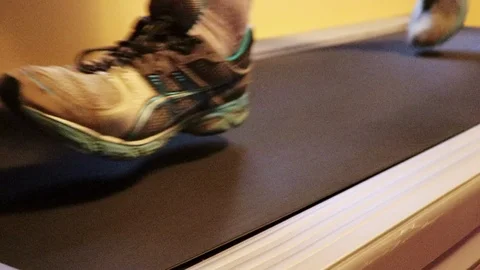 Feet on treadmill Stock Footage 95597055
