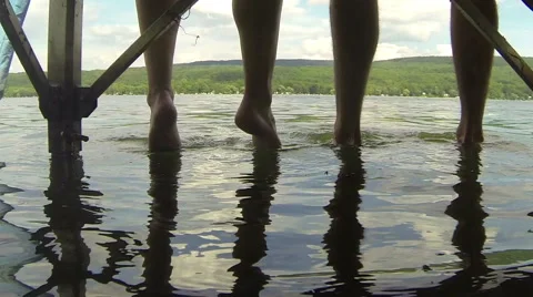 Feet Under the Dock Stock Footage 57751454